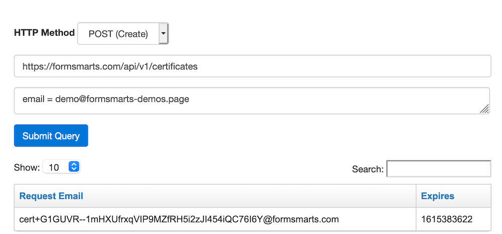 Create a S/MIME Certificate Addition Request